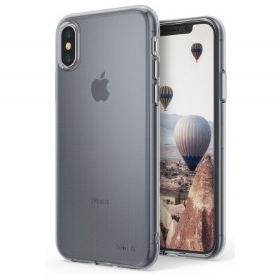 Capa protetora transparente para iPhone com imagem na tela do telemóvel