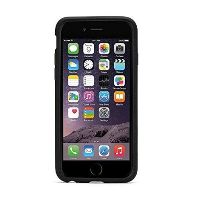 Smartphone Apple iPhone preto com capa ecrã ligado aplicações iOS