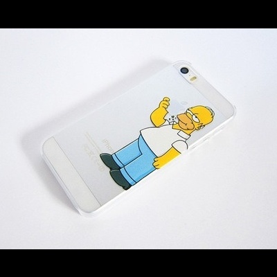 Capa para smartphone com desenho do Homer Simpson em branco
