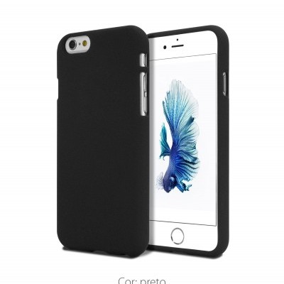 Capa preta para smartphone com textura lisa e acabamento mate