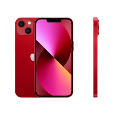 Smartphone Apple iPhone vermelho com ecrã colorido e câmeras traseiras