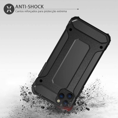 Capa protetora preta para smartphone anti-shock com cantos reforçados
