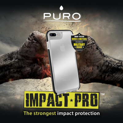 Capa transparente para iPhone entre mãos sujas, textos de proteção contra impacto