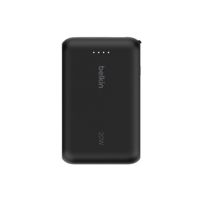 Carregador portátil preto Belkin 20W com LEDs