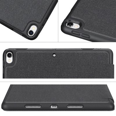 Capa protetora cinza escuro para tablet com bordas pretas