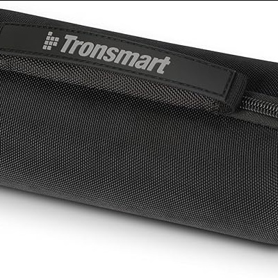 Estojo rígido preto Tronsmart com fecho zipper e alça