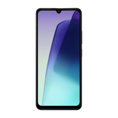 Smartphone preto com ecrã grande e notch em forma de gota