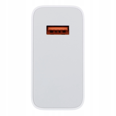 Carregador portátil branco com porta USB laranja