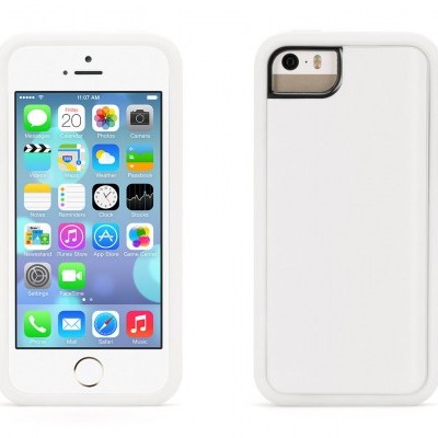 Capa protetora branca para iPhone vista de frente e de trás