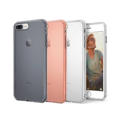 Capas transparentes para iPhone em várias cores com telemóvel em fundo branco