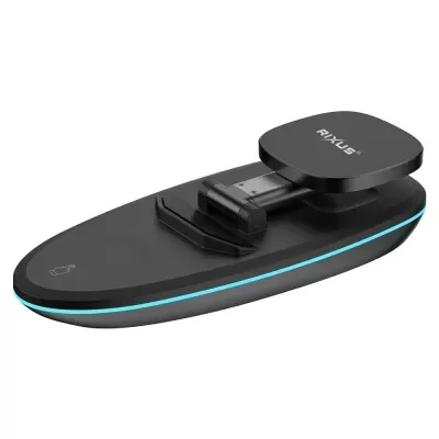 Suporte para telemóvel preto com base oval e luz LED azul da marca RIXUS