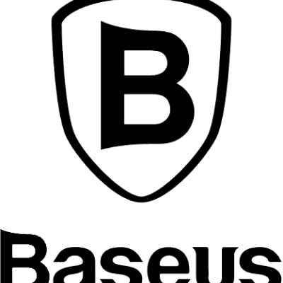 Logotipo preto da Baseus com escudo e letra B sobre fundo branco
