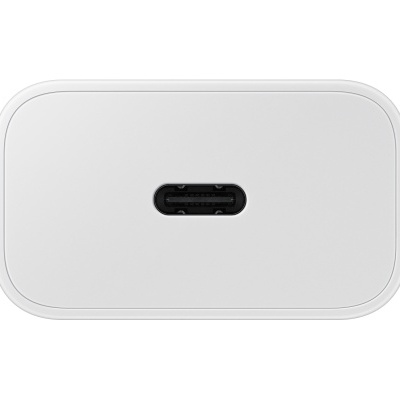 Carregador branco com porta USB-C preta