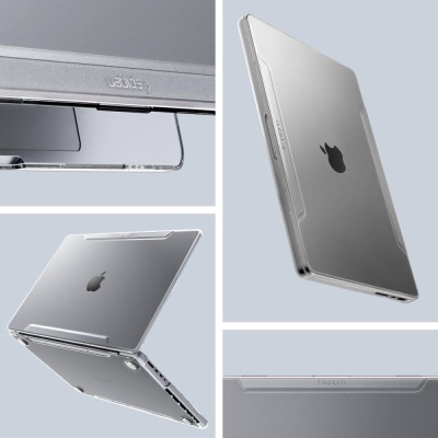 Capa protetora transparente para portátil Apple MacBook com texto JETech