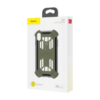 Capa Baseus Cold Front Cooling Case verde para telemóvel na embalagem