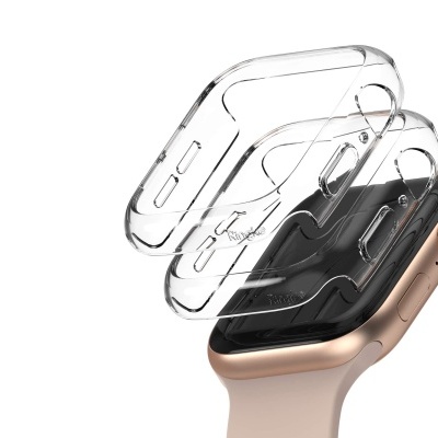 Capa protetora transparente para Apple Watch em silicone flexível.