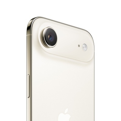 Smartphone Apple iPhone branco com estrutura metálica dourada e câmara