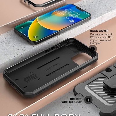 Capa protetora para iPhone em várias partes com proteção total 360°.