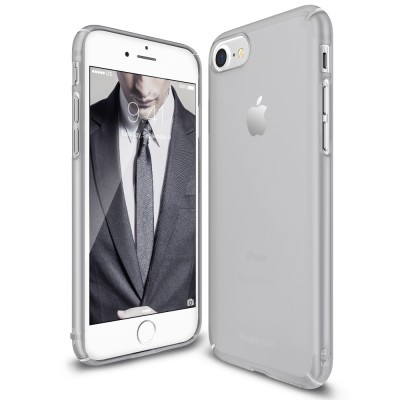 Capa protetora transparente para iPhone em telefone branco