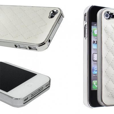 Capas acolchoadas para smartphone em branco e rosa em fundo branco