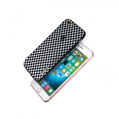 Capa protectora de padrão preto e branco para telemóvel iPhone