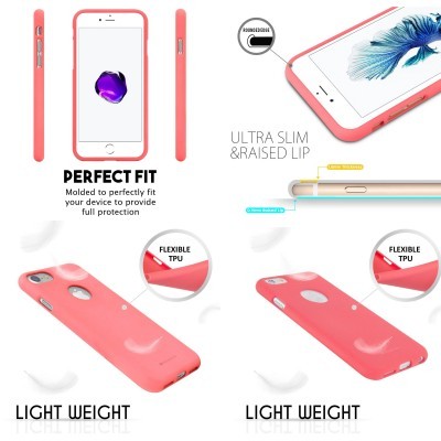 Capa de smartphone rosa coral flexível e leve com proteção e design fino