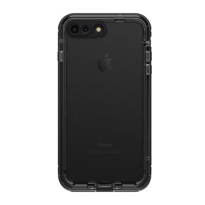 Telemóvel iPhone preto com capa transparente