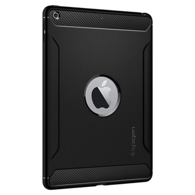 Capa preta para tablet com recorte para logotipo da Apple