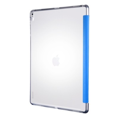 Capa protetora transparente com aba azul para tablet Apple