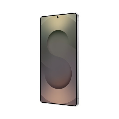 Smartphone com ecrã grande e moldura prateada em fundo branco