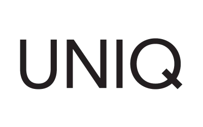 Texto preto UNIQ em fundo branco