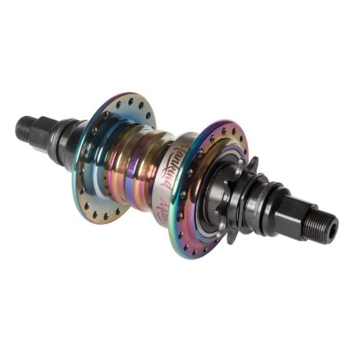 Cubo para roda de bicicleta em metal iridescente