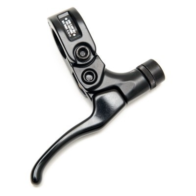 Alavanca de travão preta para bicicleta com texto branco