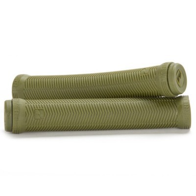 Par de punhos de bicicleta verde-oliva com textura em ziguezague