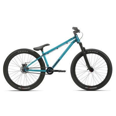 Bicicleta azul metálica com pneus pretos Kenda