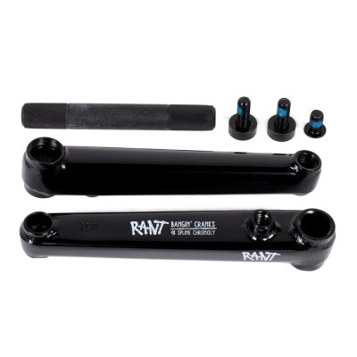 Conjunto de pedaleira preto para bicicleta RANT Bangin' Cranks com parafusos e eixo