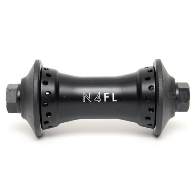 Cubo de roda dianteiro preto com texto N4FL