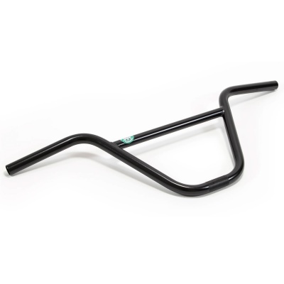 Guiador preto metálico para bicicleta com autocolante verde e branco