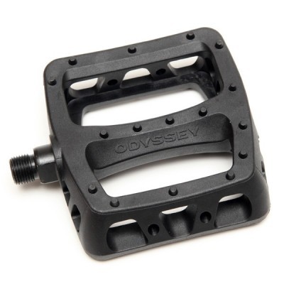 Pedal de bicicleta preto ODYSSEY com pinos e rosqueamento metálico