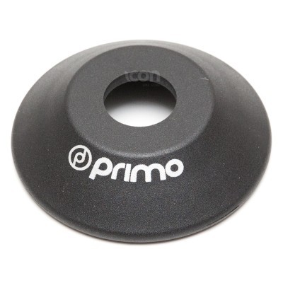 Disco preto 'primo' com superfície texturizada e buraco central