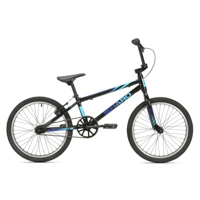 Bicicleta preta e azul HARO com rodas 20 polegadas