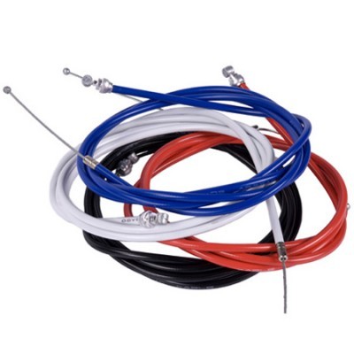 Cabos coloridos para bicicleta com extremidades metálicas