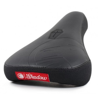 Assento para bicicleta preto com etiqueta vermelha 'Shadow'