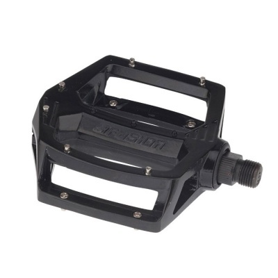 Pedal de bicicleta preto em metal com pinos antiderrapantes