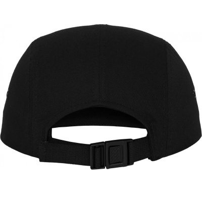 Boné preto ajustável com fecho e costuras verticais