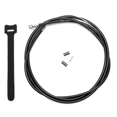 Cabo preto com peças metálicas e fecho de velcro