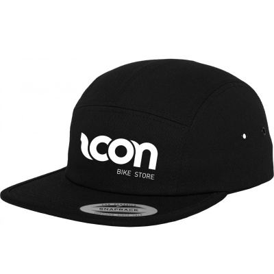 Boné preto Icon Bike Store com aba plana e etiqueta snapback