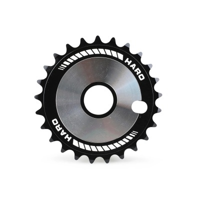 Piñão de bicicleta preto e prateado HARO com orifício central