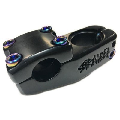 Suporte de bicicleta preto com parafusos coloridos e texto STAND POWER