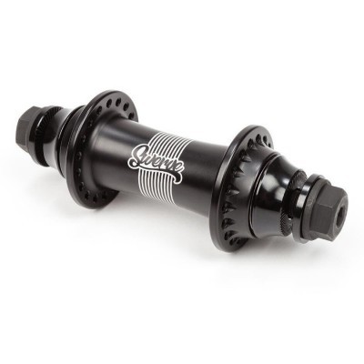 Cubo de roda de bicicleta preto com a palavra 